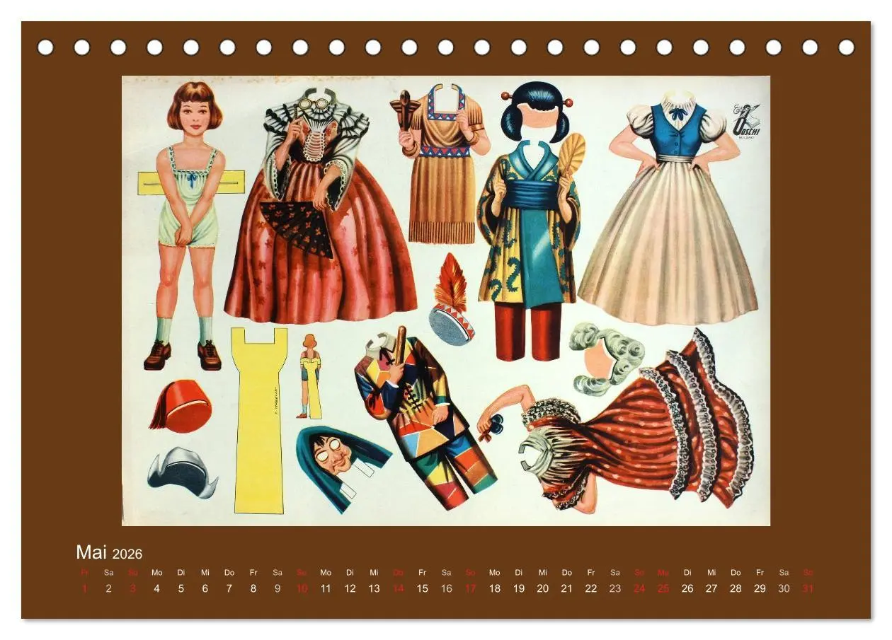 Bild: 9783516129953 | Alte europäische Ankleidepuppen aus Papier (Tischkalender 2026 DIN...
