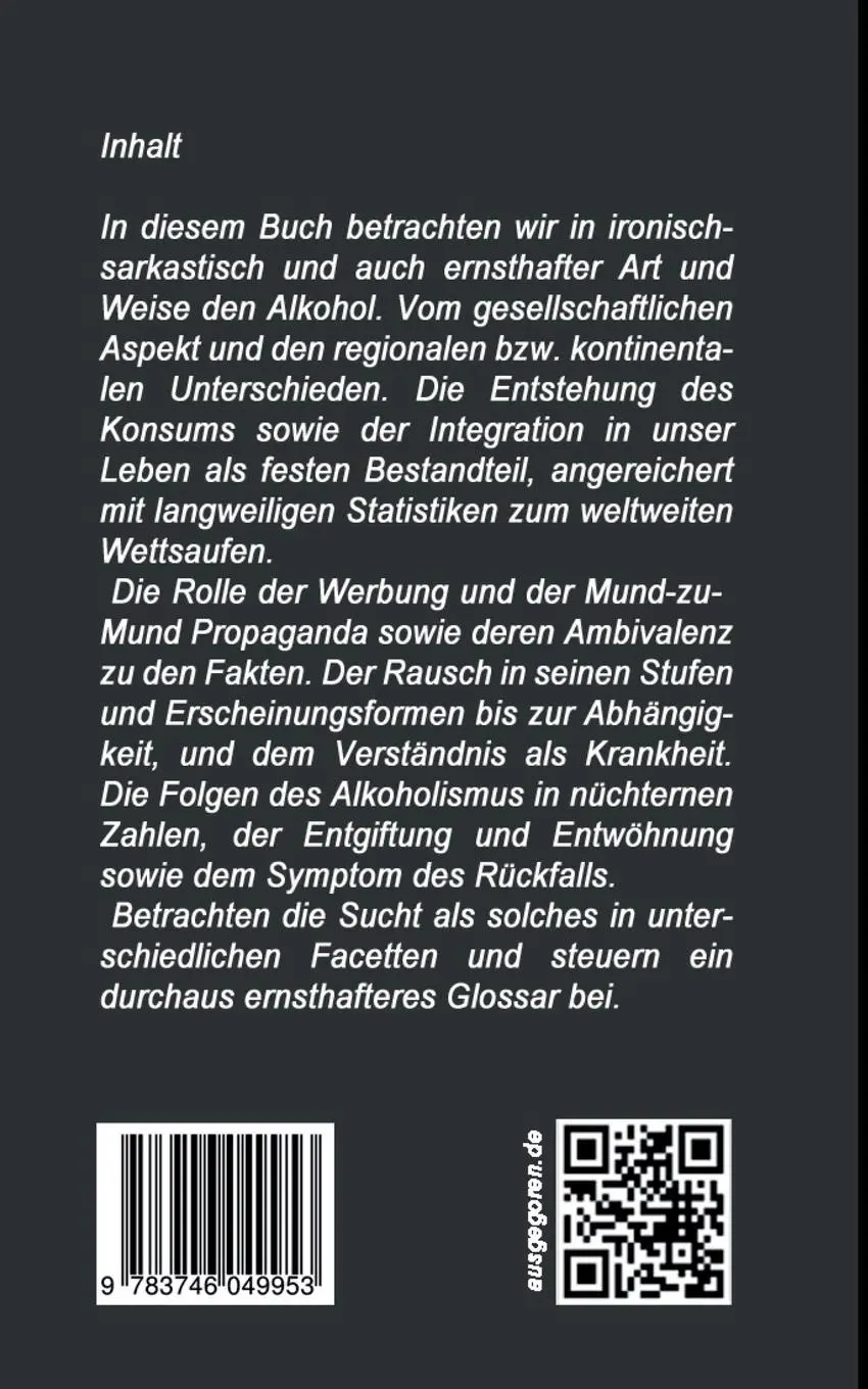 Rückseite: 9783746049953 | Suff von A - Z | von A wie abhängig bis Z wie zugedröhnt | Kostmas