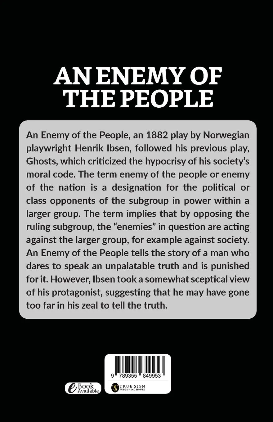 Rückseite: 9789355849953 | An Enemy Of The People | Henrik Ibsen | Taschenbuch | Englisch | 2023