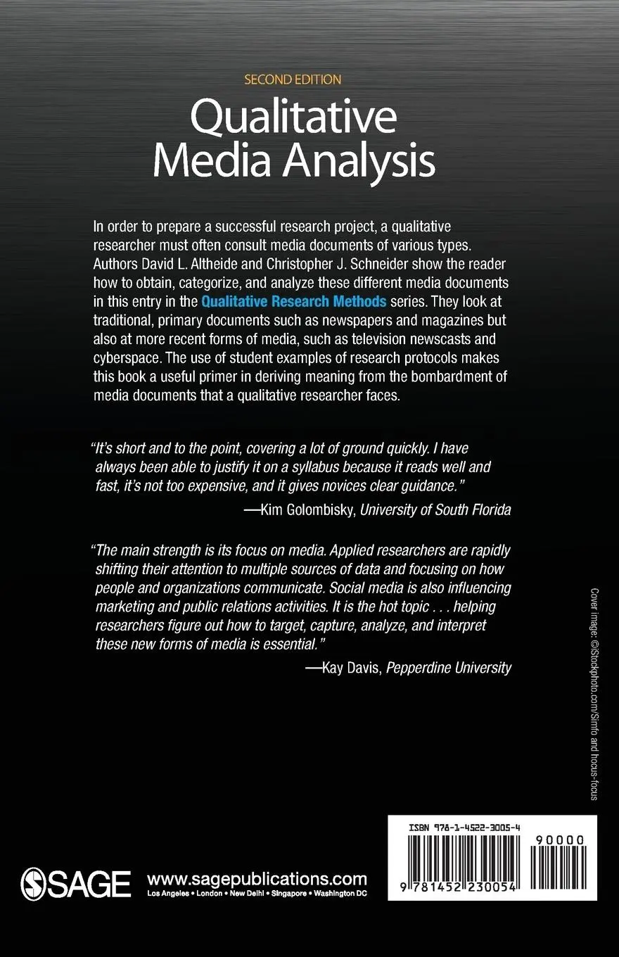 Rückseite: 9781452230054 | Qualitative Media Analysis | David L. Altheide (u. a.) | Taschenbuch