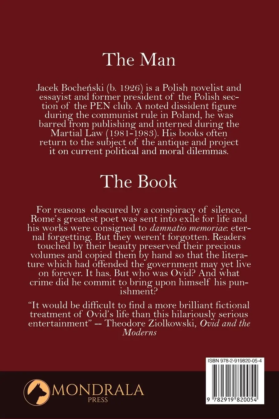 Rückseite: 9782919820054 | Naso the Poet | Jacek Bochenski | Taschenbuch | Englisch | 2022