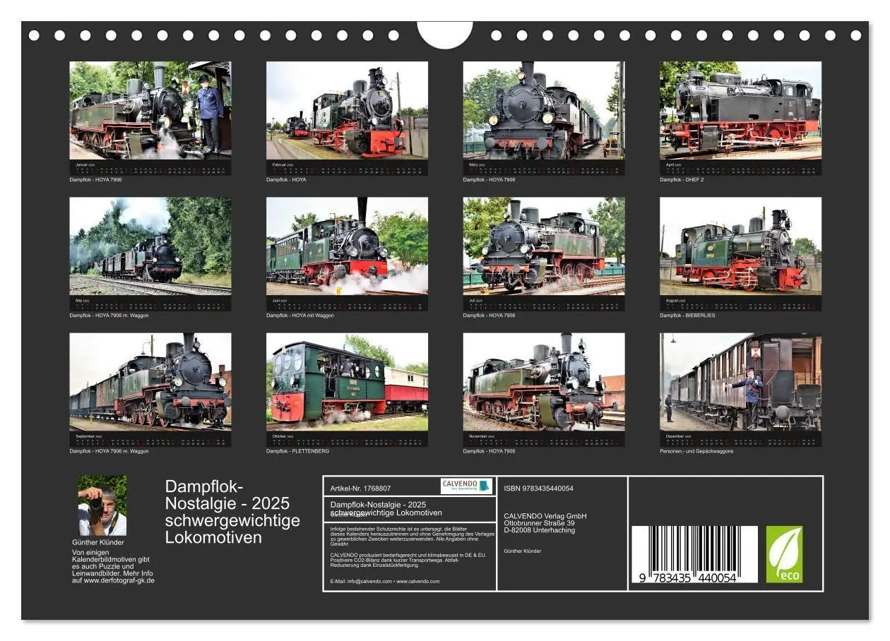 Bild: 9783435440054 | Dampflok-Nostalgie - 2025 schwergewichtige Lokomotiven...
