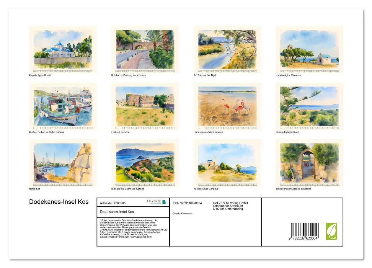 Bild: 9783516620054 | Dodekanes-Insel Kos (Wandkalender 2026 DIN A3 quer), CALVENDO...