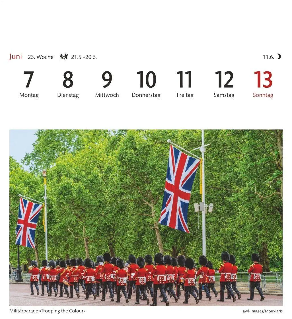 Bild: 9783840040054 | London Sehnsuchtskalender 2027 - Wochenkalender mit 53 Postkarten