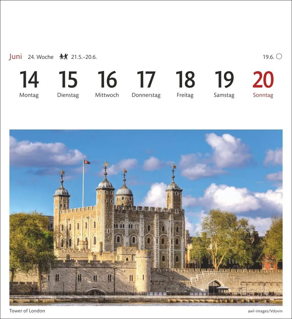 Bild: 9783840040054 | London Sehnsuchtskalender 2027 - Wochenkalender mit 53 Postkarten