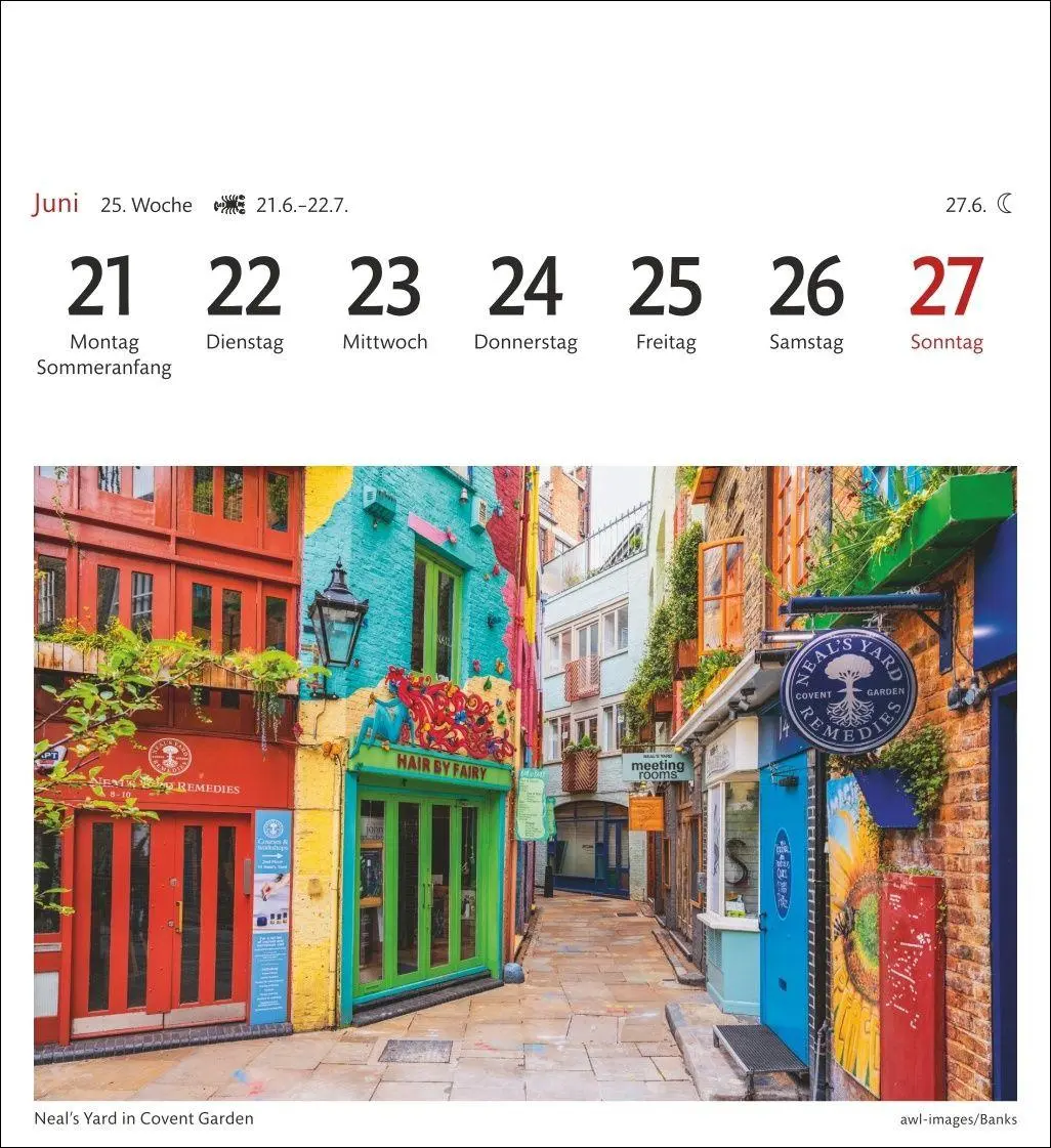 Bild: 9783840040054 | London Sehnsuchtskalender 2027 - Wochenkalender mit 53 Postkarten