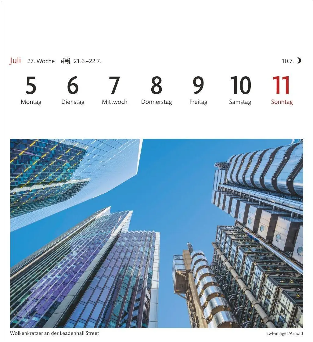 Bild: 9783840040054 | London Sehnsuchtskalender 2027 - Wochenkalender mit 53 Postkarten