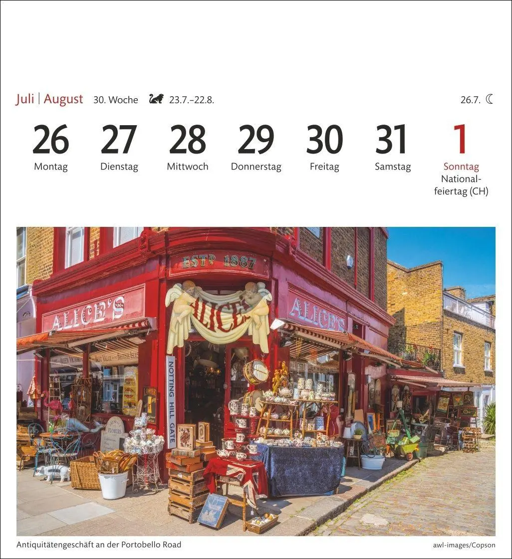 Bild: 9783840040054 | London Sehnsuchtskalender 2027 - Wochenkalender mit 53 Postkarten