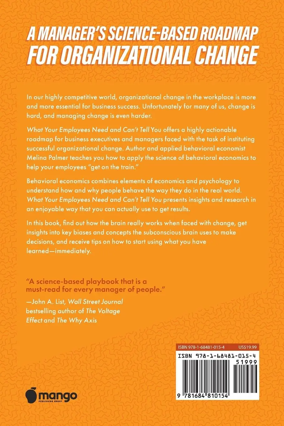 Rückseite: 9781684810154 | What Your Employees Need and Can't Tell You | Melina Palmer | Buch