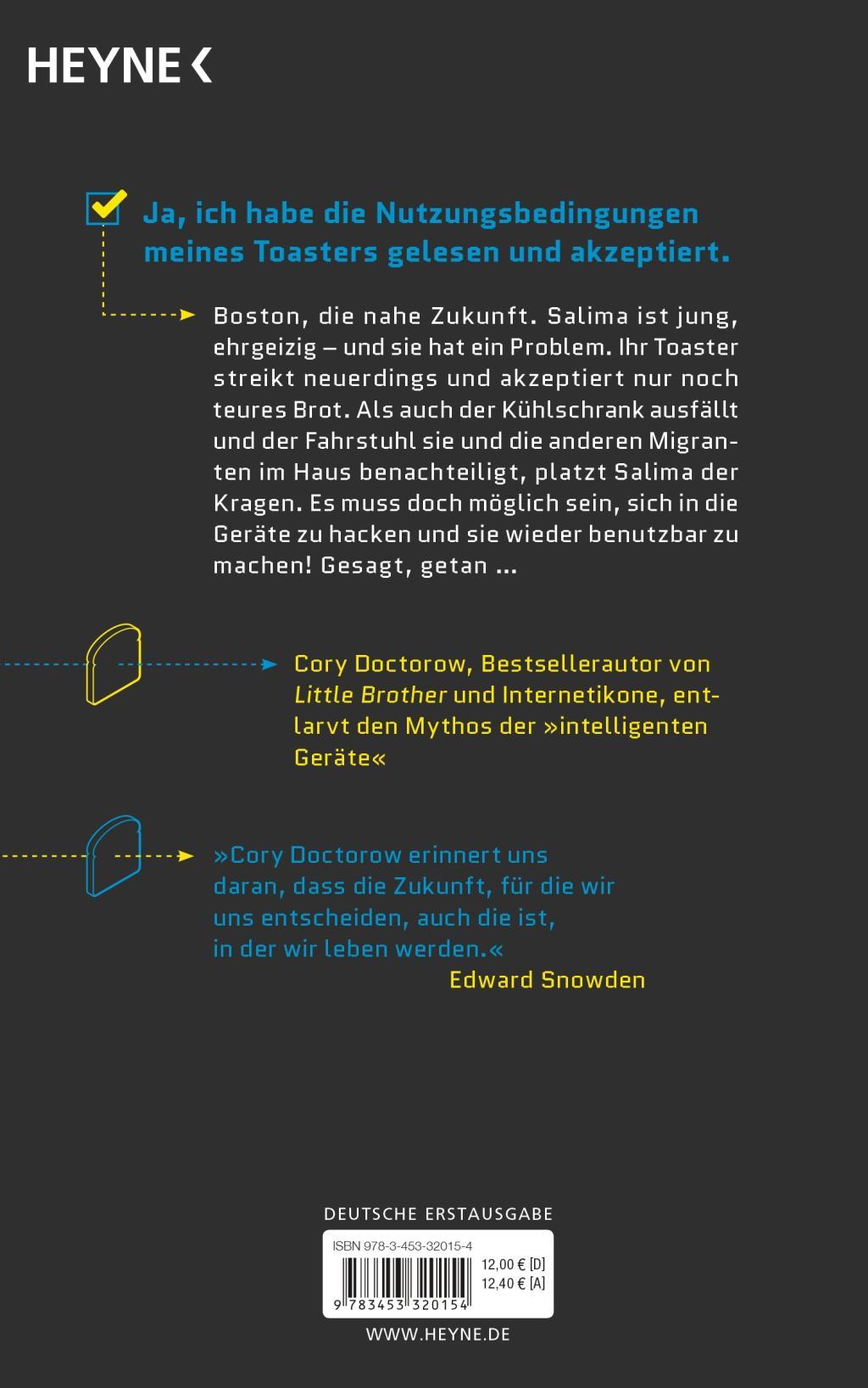 Bild: 9783453320154 | Wie man einen Toaster überlistet | Novelle | Cory Doctorow | Buch