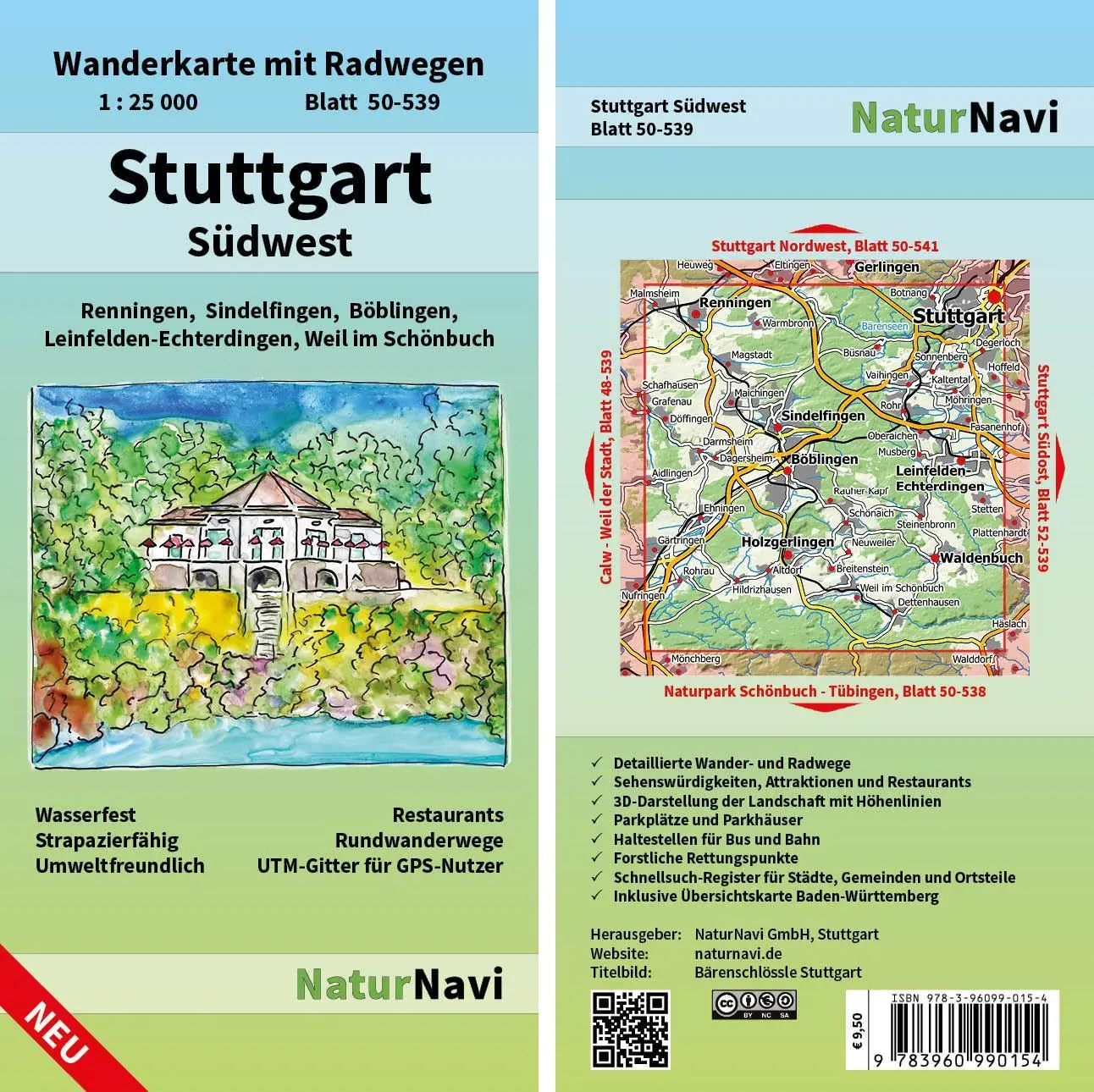 Cover: 9783960990154 | Stuttgart Südwest 1 : 25 000 | (Land-)Karte | gefalzt | 1 S. | Deutsch