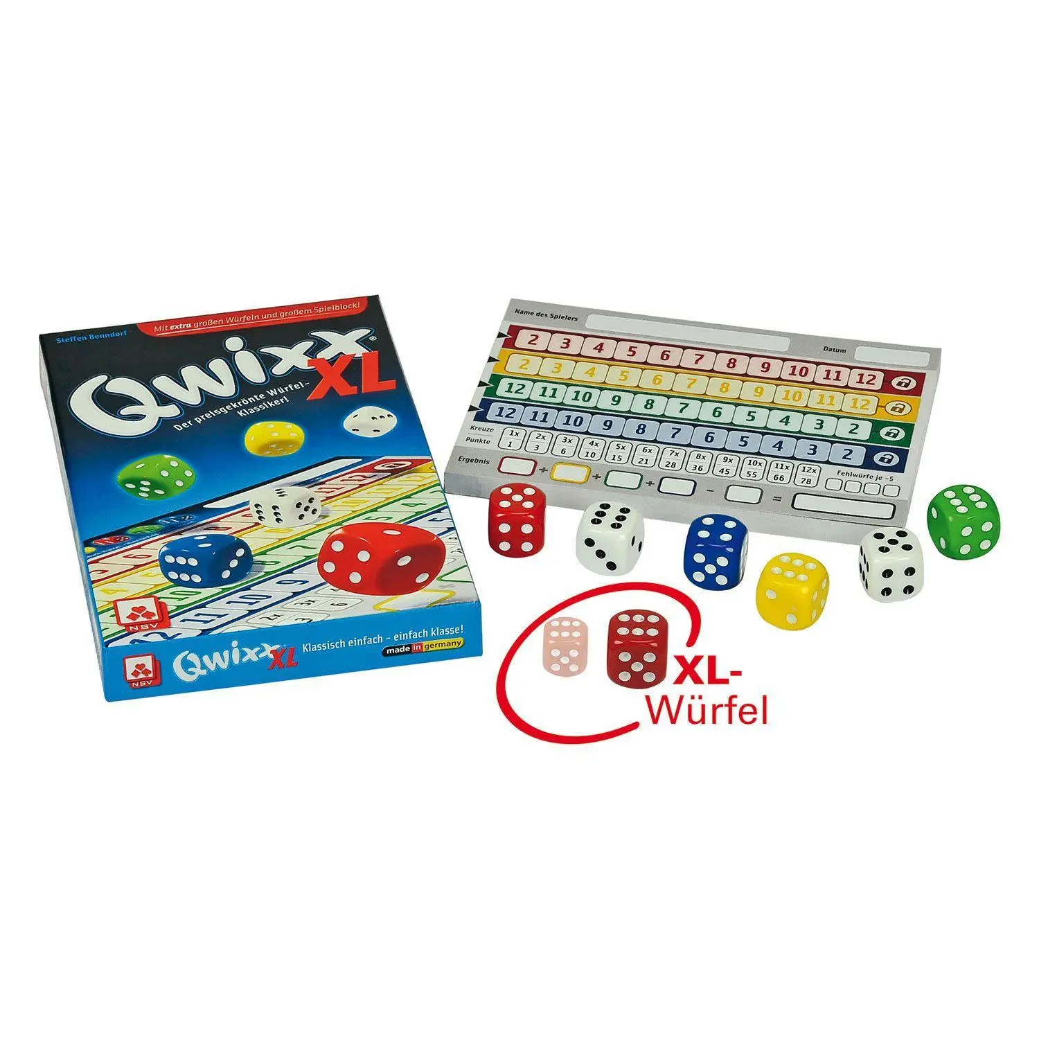Bild: 4012426880254 | Qwixx XL | Nürnberger Spielkarten Verlag | Spiel | Brettspiel | 4022
