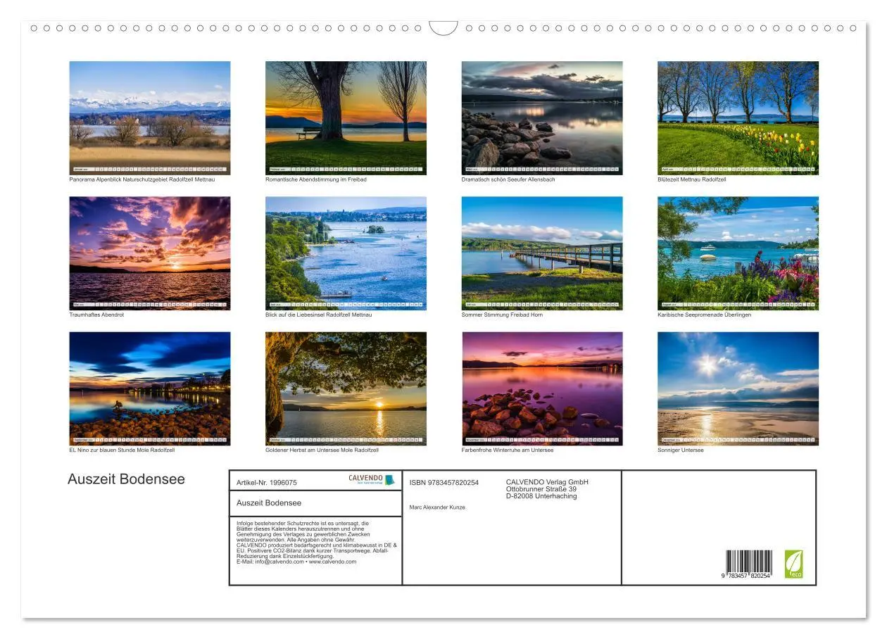 Bild: 9783457820254 | Auszeit Bodensee (Wandkalender 2026 DIN A2 quer), CALVENDO...