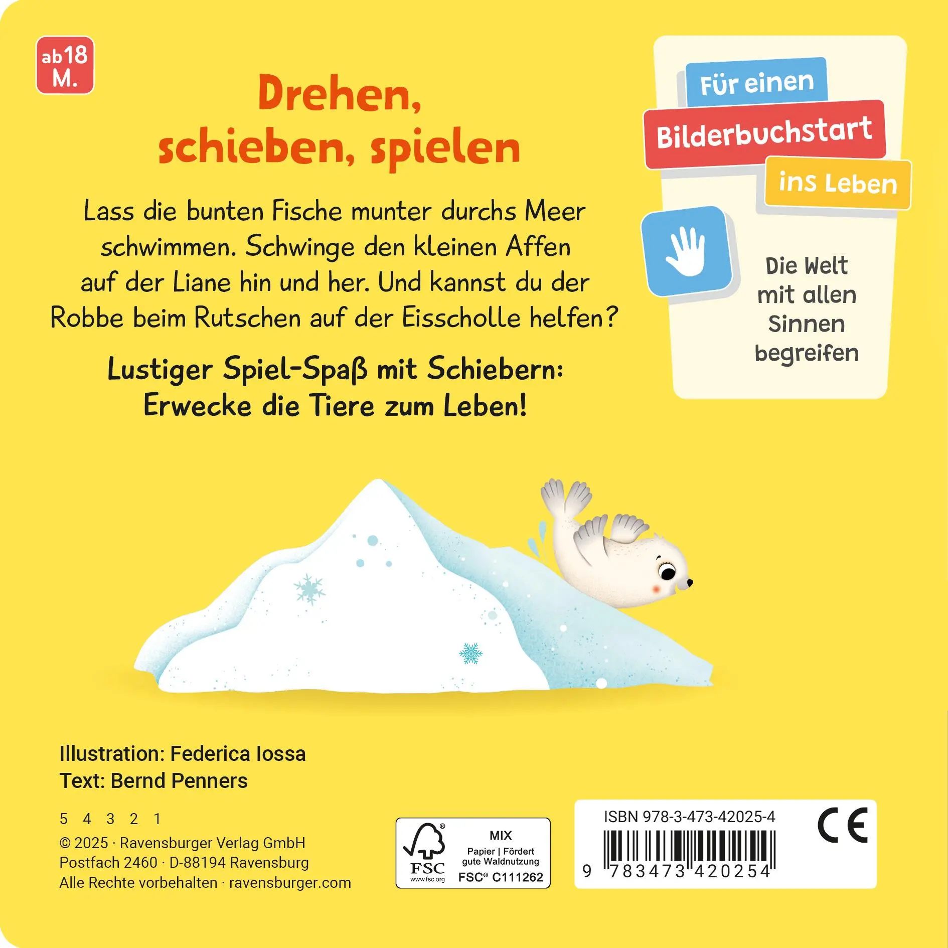 Rückseite: 9783473420254 | Mein Schiebe-Mitmachbuch - Wilde Tiere | Bernd Penners | Buch | 12 S.