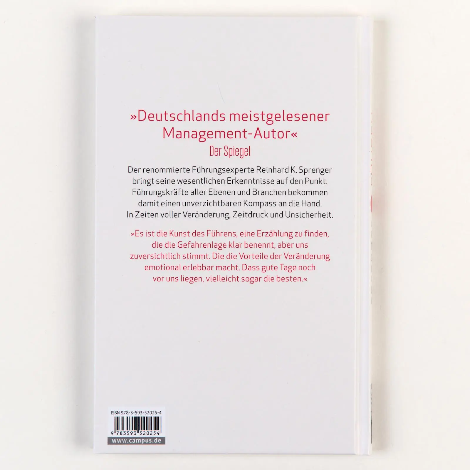 Rückseite: 9783593520254 | Führen | Die Quintessenz | Reinhard K. Sprenger | Buch | 108 S. | 2025