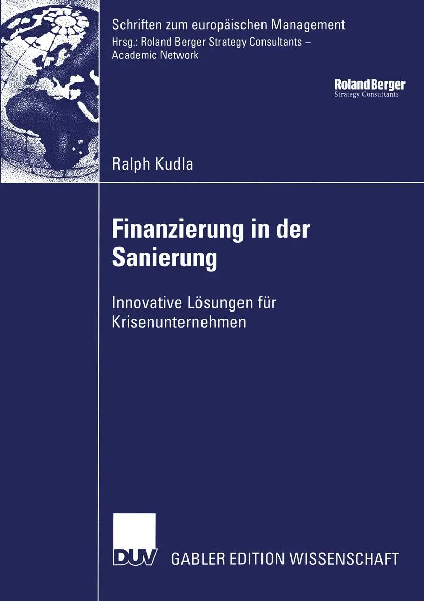 Cover: 9783835000254 | Finanzierung in der Sanierung | Ralph Kudla | Taschenbuch | xvii