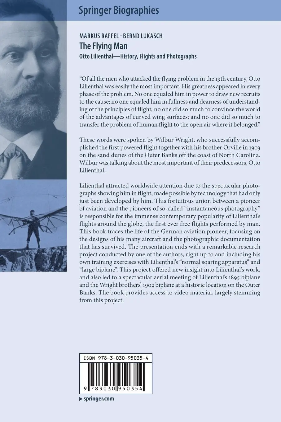 Rückseite: 9783030950354 | The Flying Man | Otto Lilienthal-History, Flights and Photographs