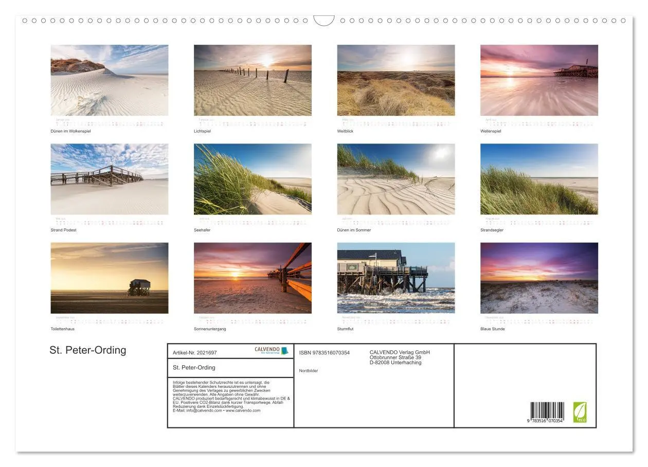 Bild: 9783516070354 | St. Peter-Ording (Wandkalender 2026 DIN A2 quer), CALVENDO...