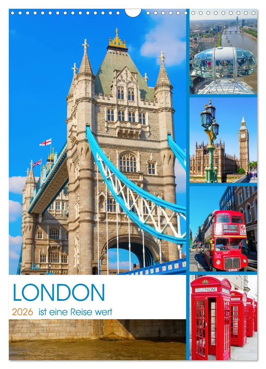 Cover: 9783516380354 | London ist eine Reise wert (Wandkalender 2026 DIN A3 hoch),...