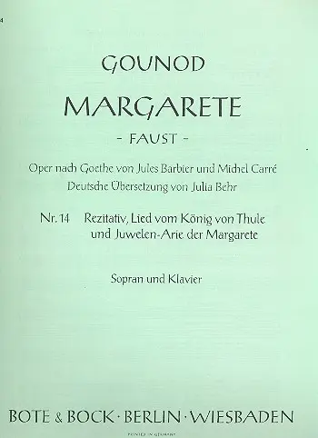 Cover: 9790202500354 | Rezitativ, Ballade und Juwelenarie der Margarete | from Margarete