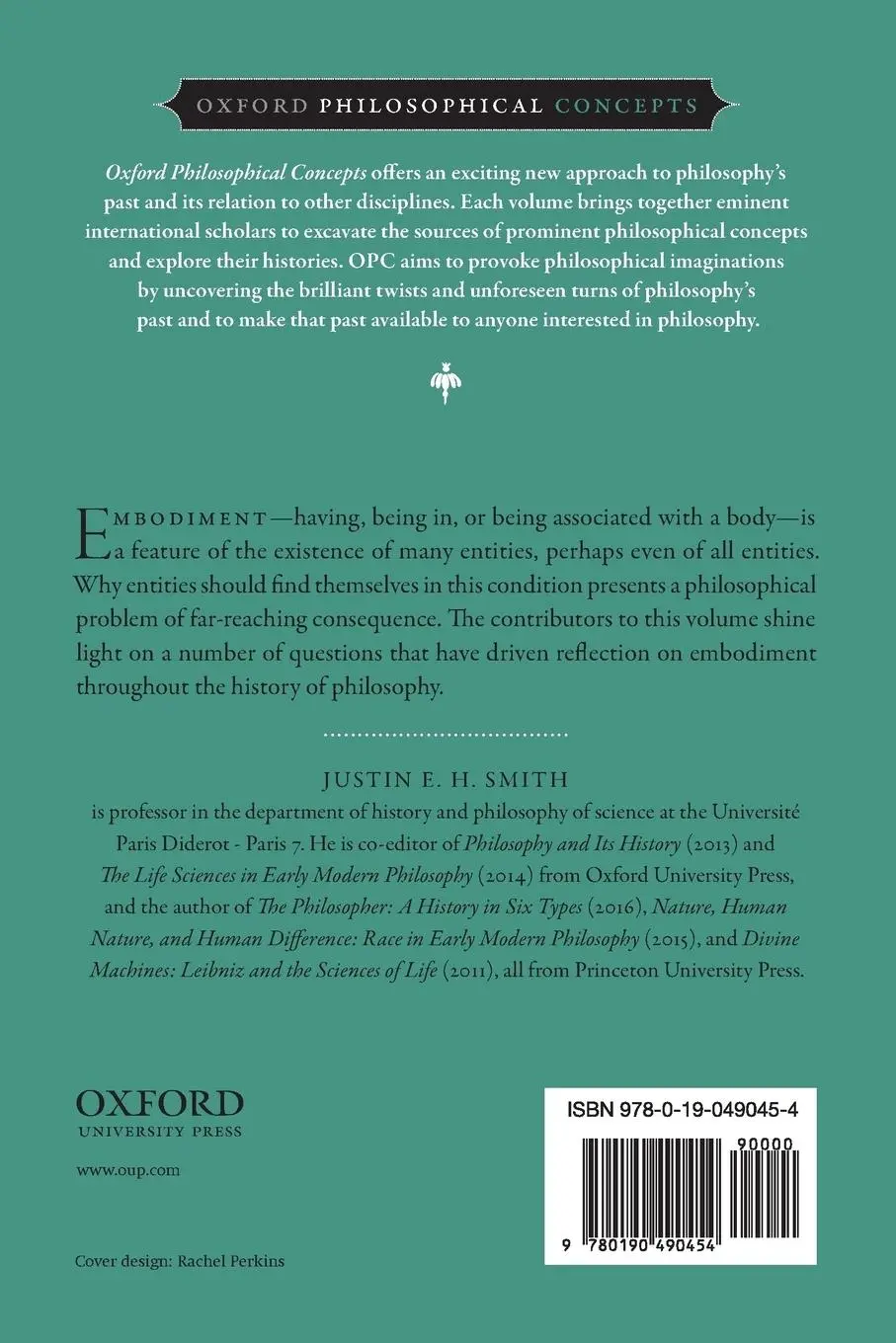 Rückseite: 9780190490454 | Embodiment | A History | Justin E H Smith | Taschenbuch | Englisch