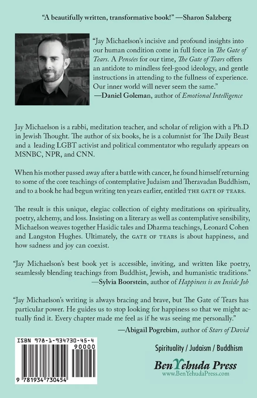 Rückseite: 9781934730454 | The Gate of Tears | Sadness and the Spiritual Path | Jay Michaelson