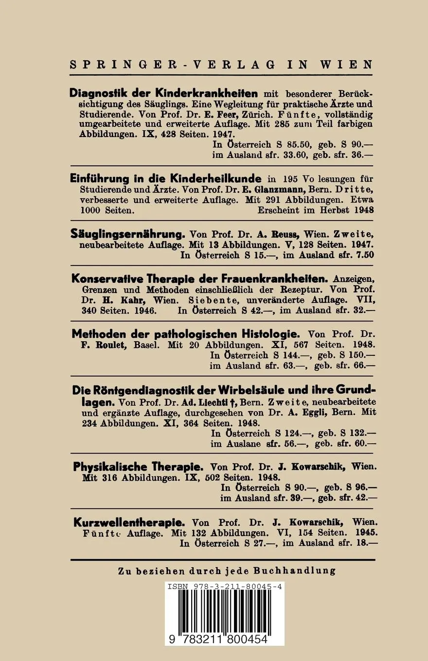 Rückseite: 9783211800454 | Die Chirurgie des praktischen Arztes | A. M. Fehr | Taschenbuch | viii