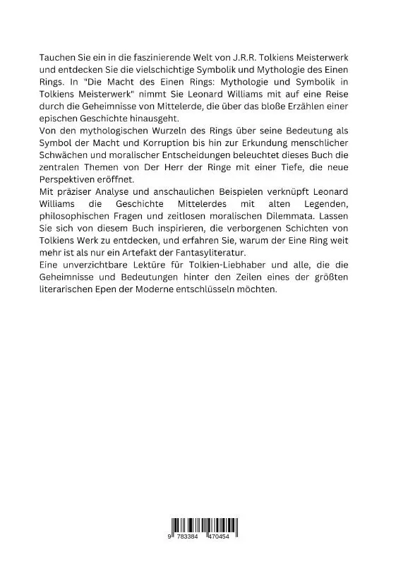 Rückseite: 9783384470454 | Die Macht des Einen Rings: Mythologie und Symbolik in Tolkiens...