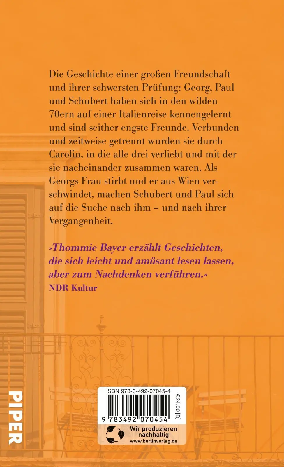 Rückseite: 9783492070454 | Einer fehlt | Roman Vom Wert der Freundschaft und der Liebe | Bayer