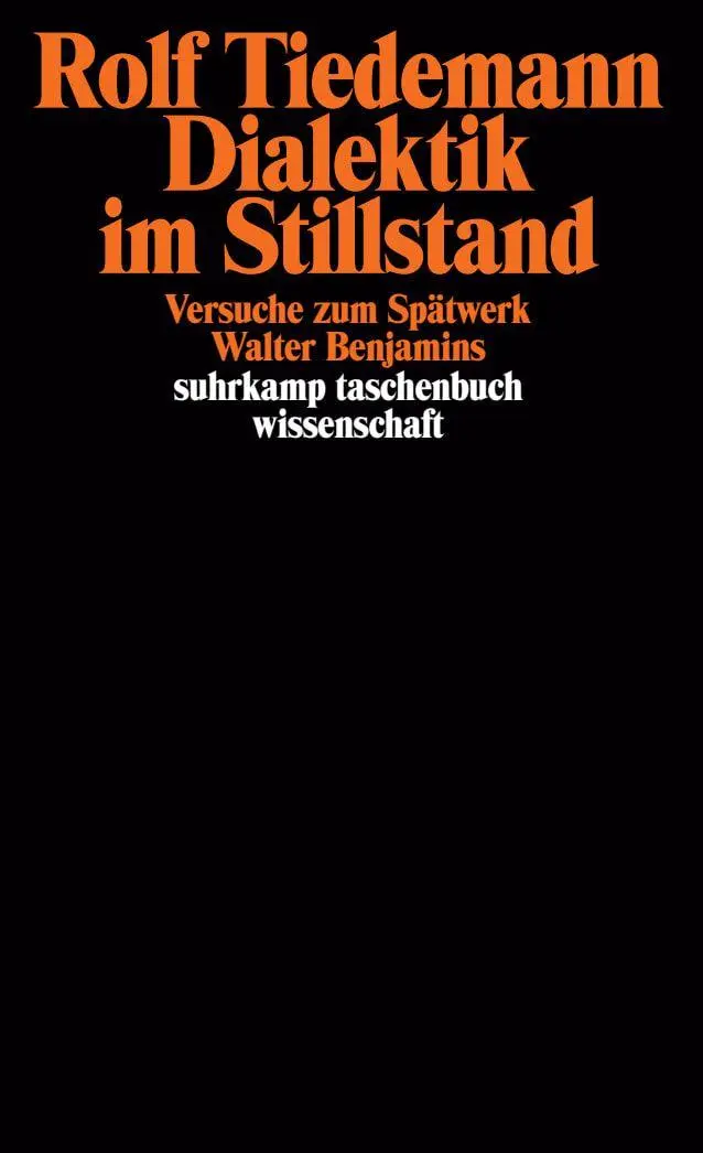Cover: 9783518280454 | Dialektik im Stillstand | Versuche zum Spätwerk Walter Benjamins