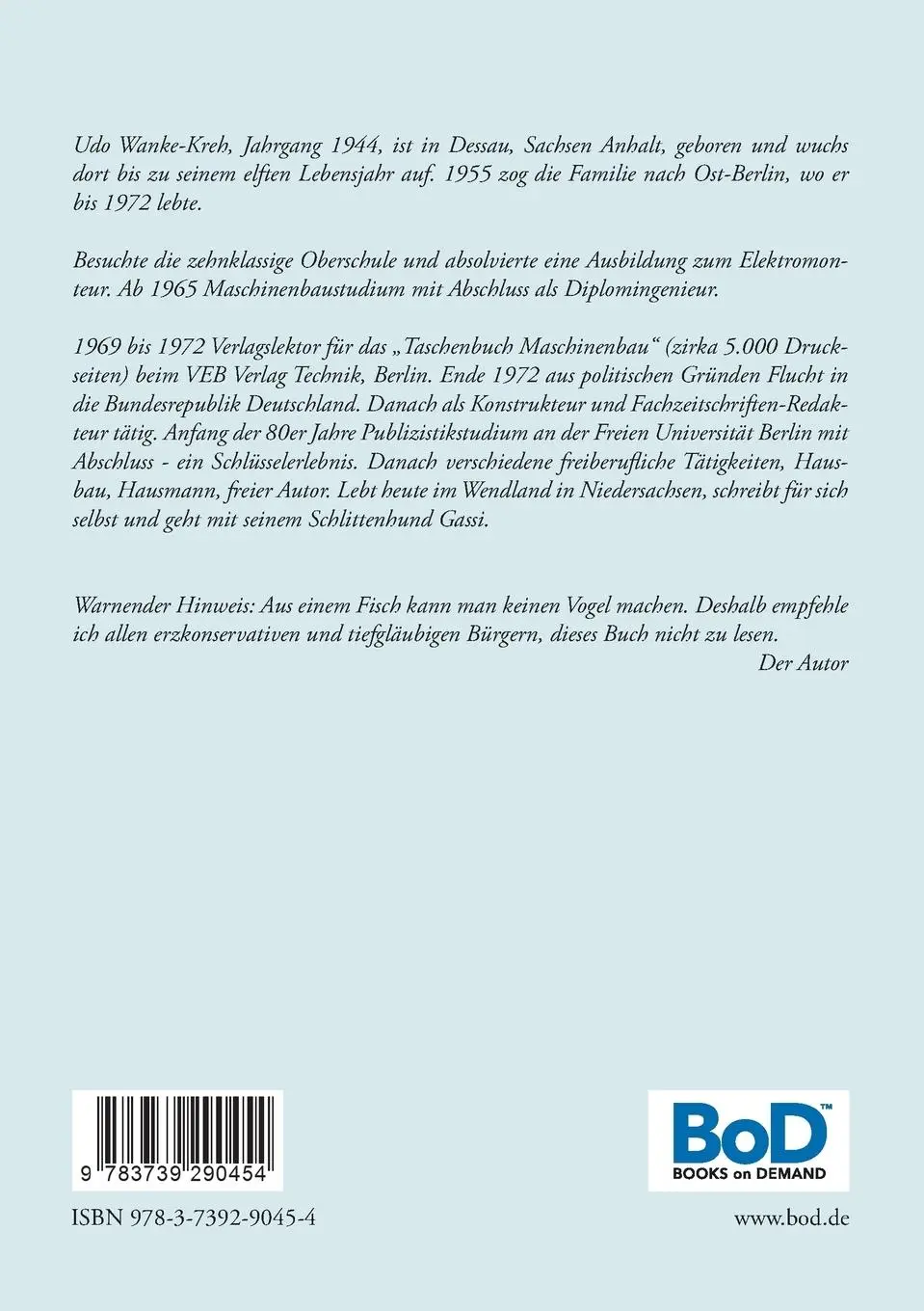 Rückseite: 9783739290454 | Eine Visionäre Biografie | Traum und Erwartung | Udo Wanke-Kreh | Buch