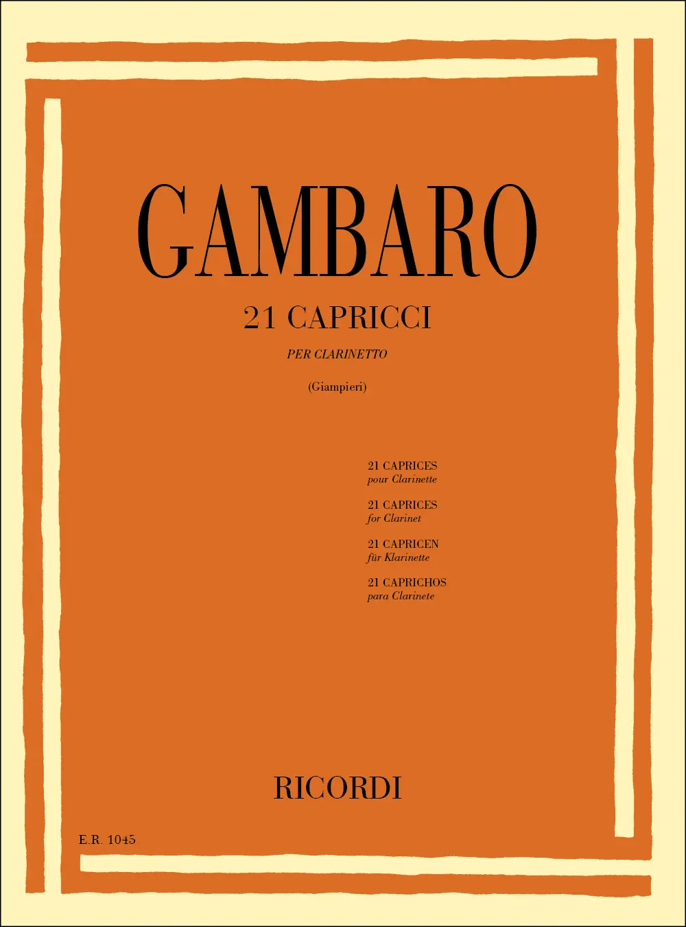 Cover: 9790041810454 | 21 Capricci | Vincenzo Gambaro | Buch | 1984 | Ricordi