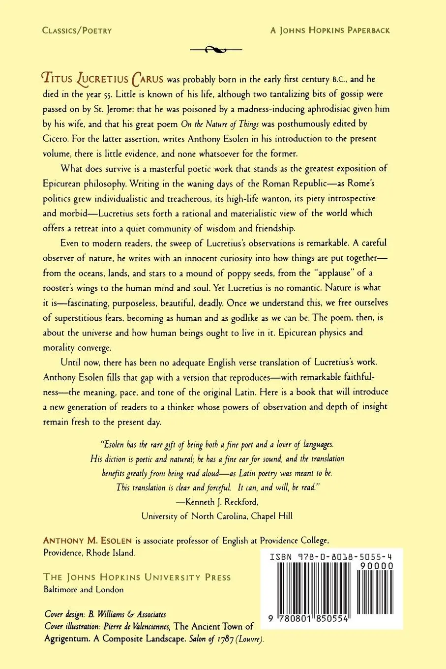 Rückseite: 9780801850554 | On the Nature of Things | de Rerum Natura | Titus Lucretius Carus