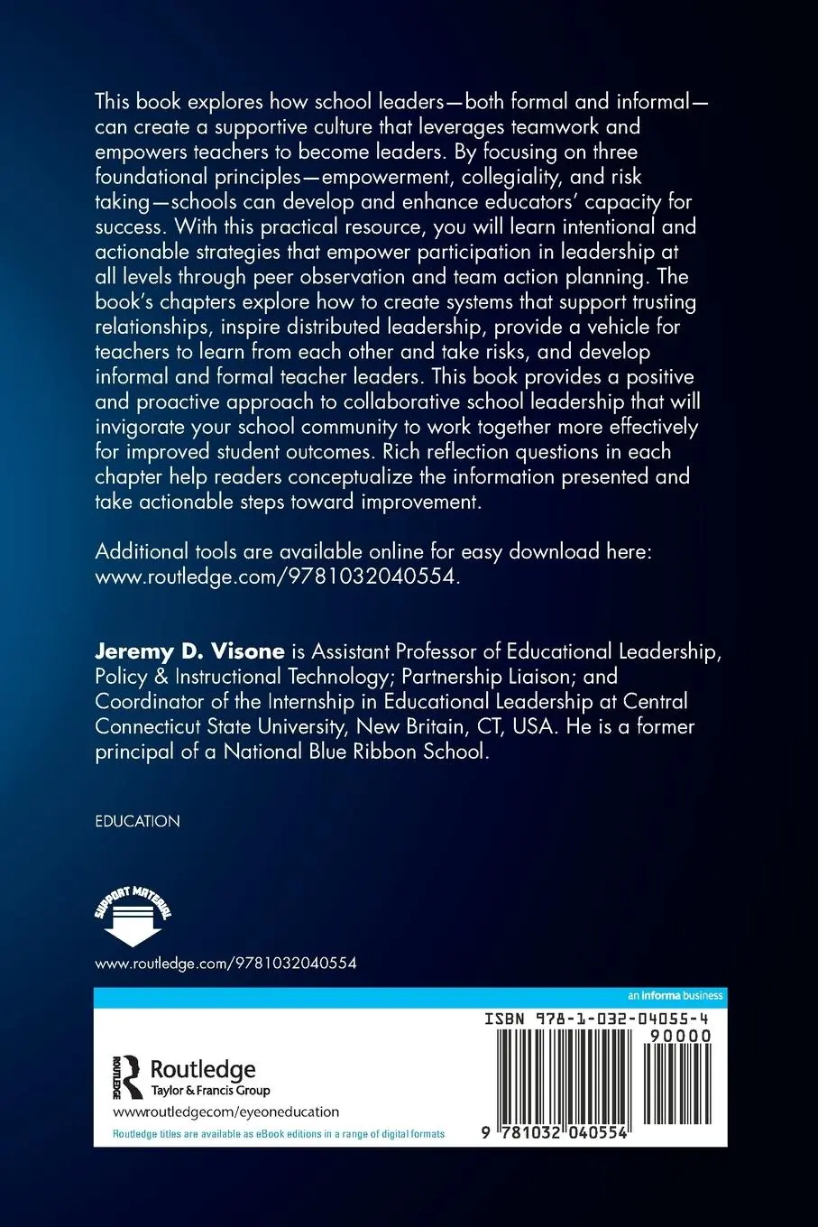 Rückseite: 9781032040554 | Empowering Teacher Leadership | Jeremy D. Visone | Taschenbuch | 2021