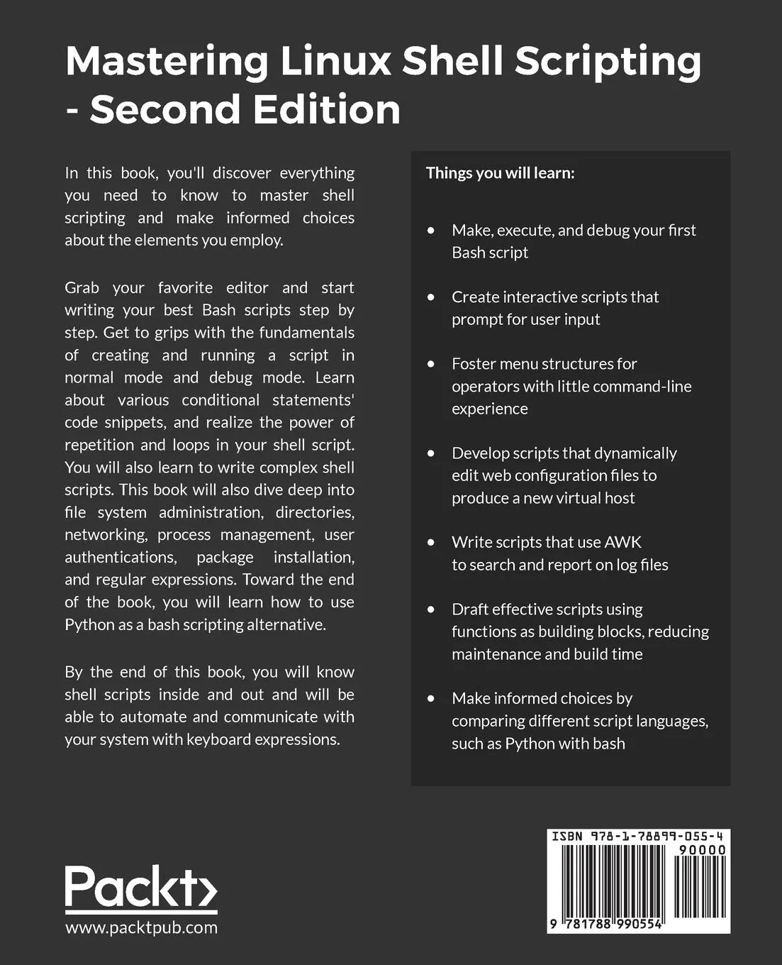 Rückseite: 9781788990554 | Mastering Linux Shell Scripting - Second Edition | Ebrahim (u. a.)
