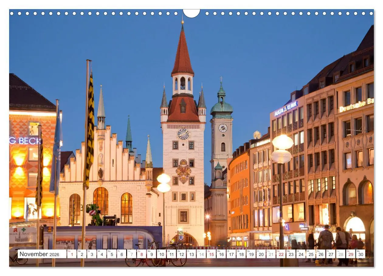 Bild: 9783457340554 | Abend in München (Wandkalender 2026 DIN A3 quer), CALVENDO...