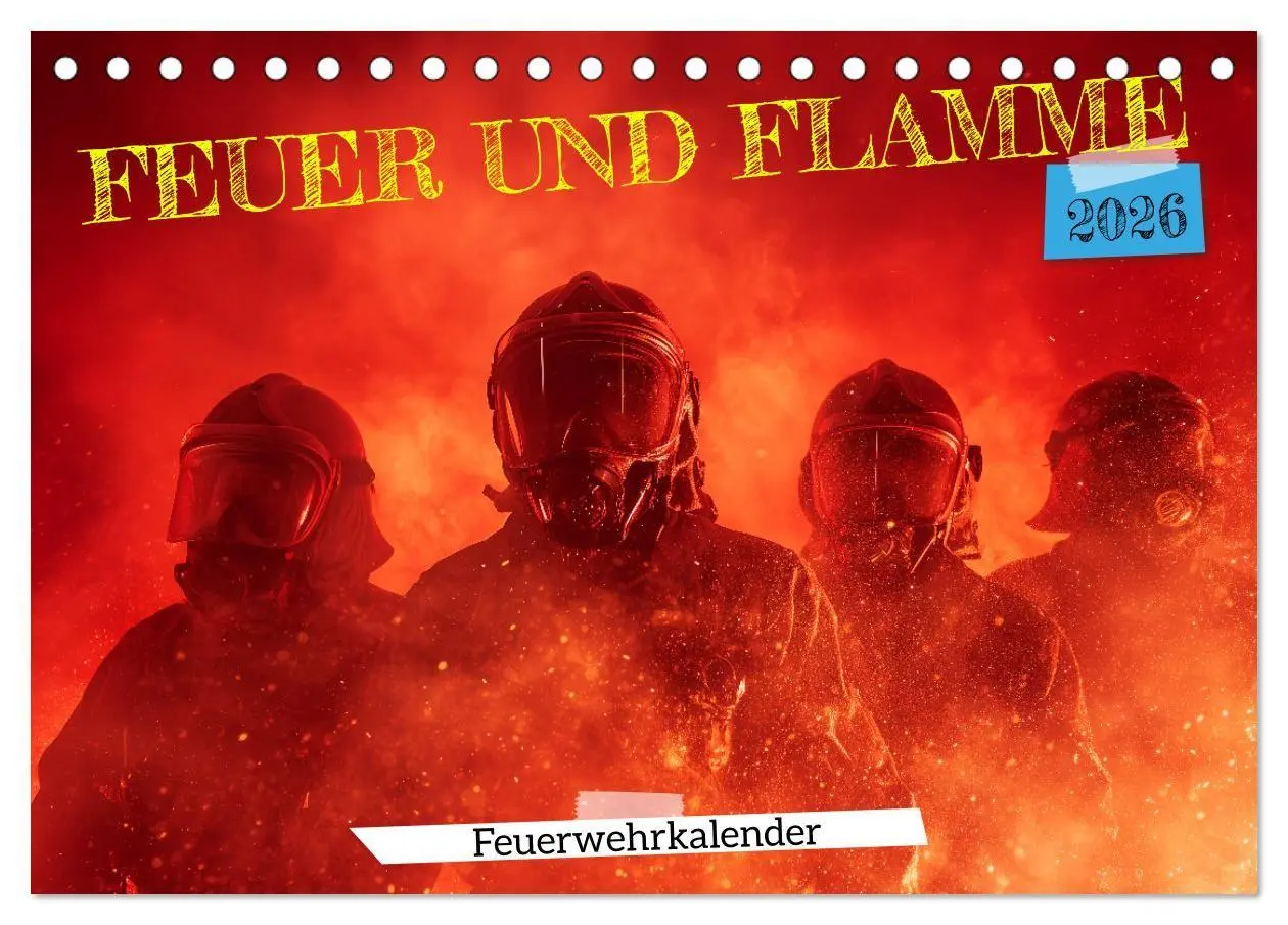 Cover: 9783516670554 | Feuer und Flamme - Feuerwehrkalender (Tischkalender 2026 DIN A5...
