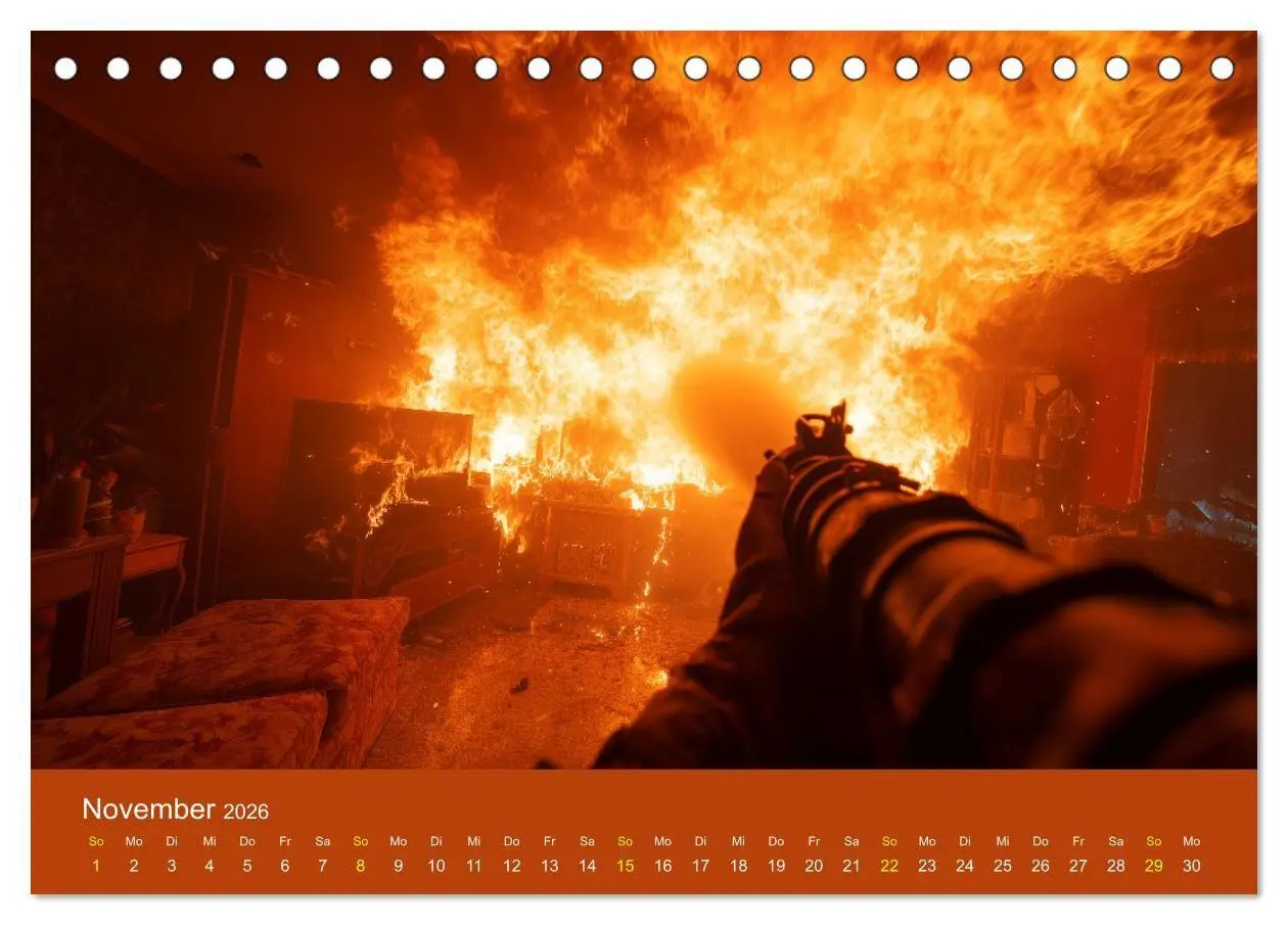 Bild: 9783516670554 | Feuer und Flamme - Feuerwehrkalender (Tischkalender 2026 DIN A5...