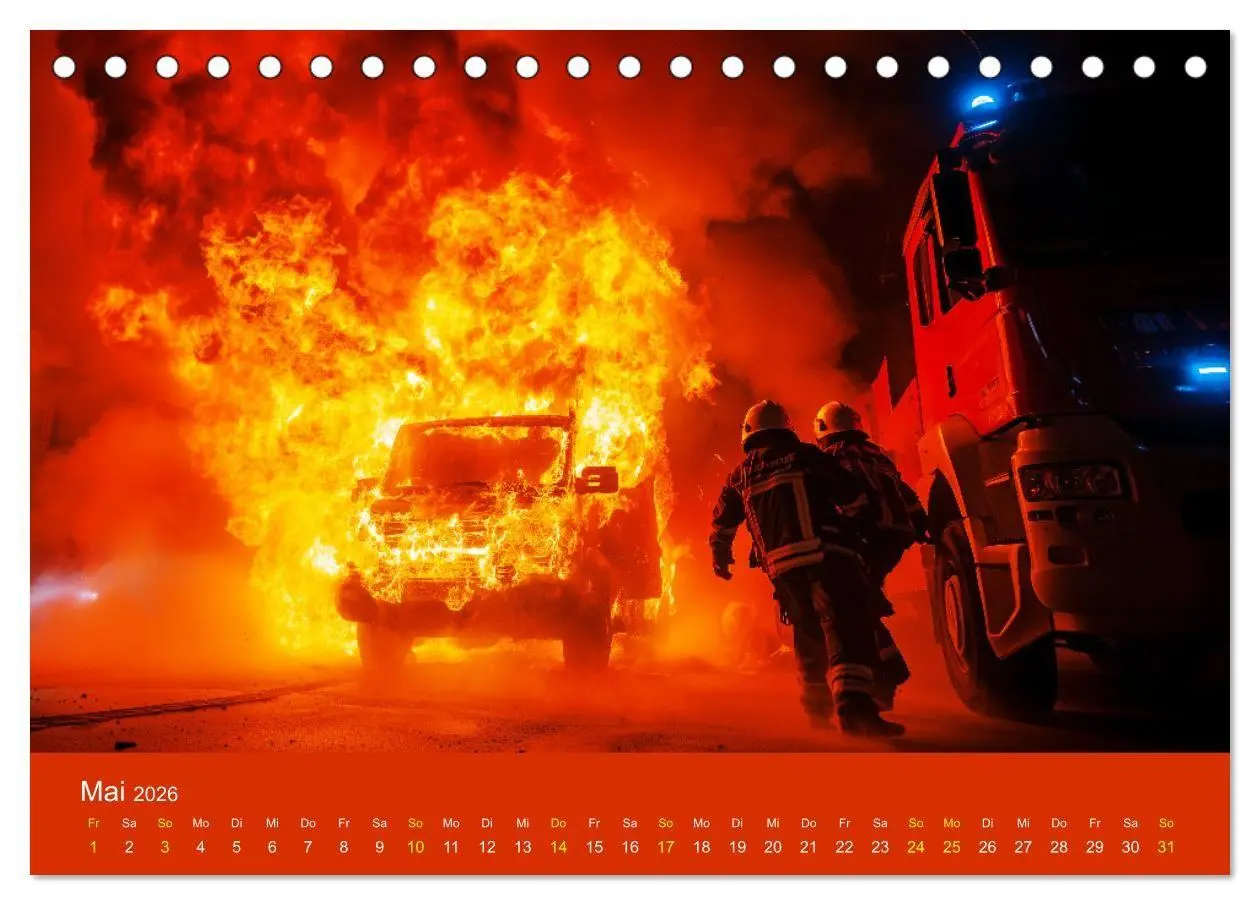 Bild: 9783516670554 | Feuer und Flamme - Feuerwehrkalender (Tischkalender 2026 DIN A5...
