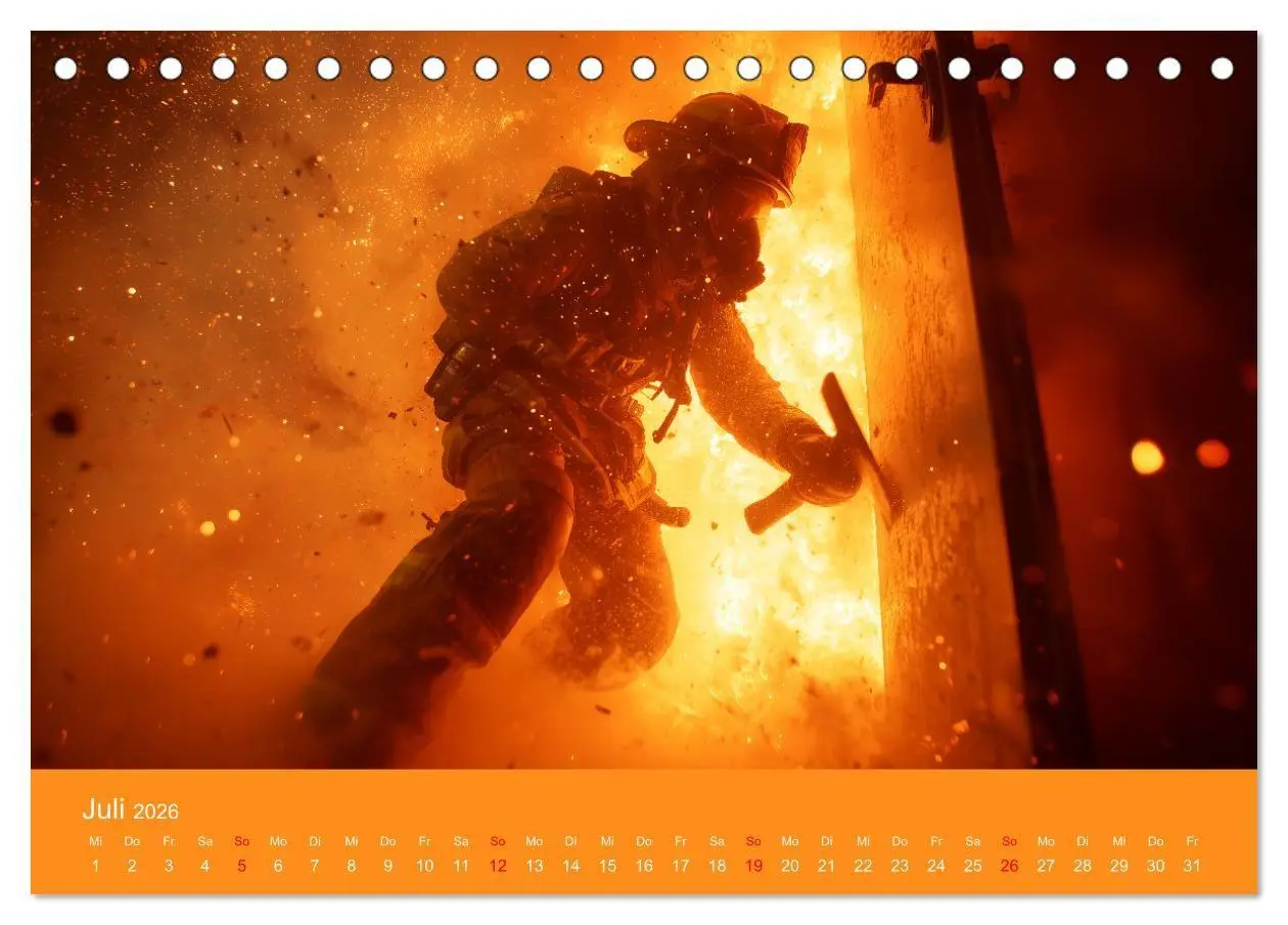 Bild: 9783516670554 | Feuer und Flamme - Feuerwehrkalender (Tischkalender 2026 DIN A5...