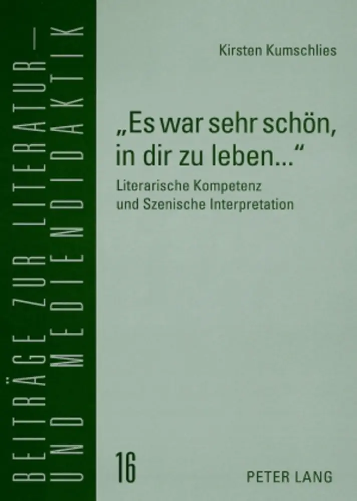 Cover: 9783631580554 | "Es war sehr schön, in dir zu leben..." | Kirsten Kumschlies | Buch