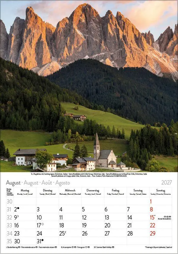 Bild: 9783819300554 | Die Alpen 2027 | Verlag Korsch | Kalender | Spiralbindung | 13 S.