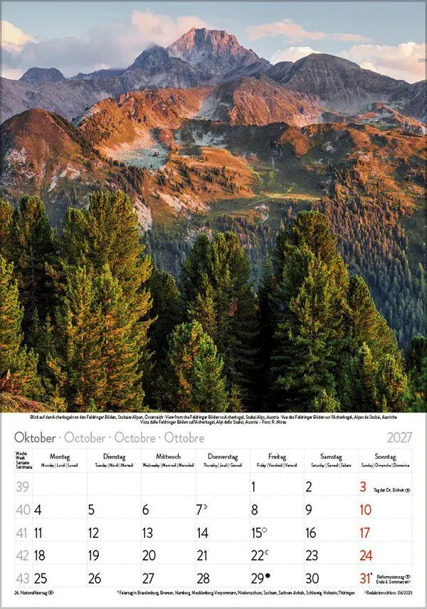 Bild: 9783819300554 | Die Alpen 2027 | Verlag Korsch | Kalender | Spiralbindung | 13 S.