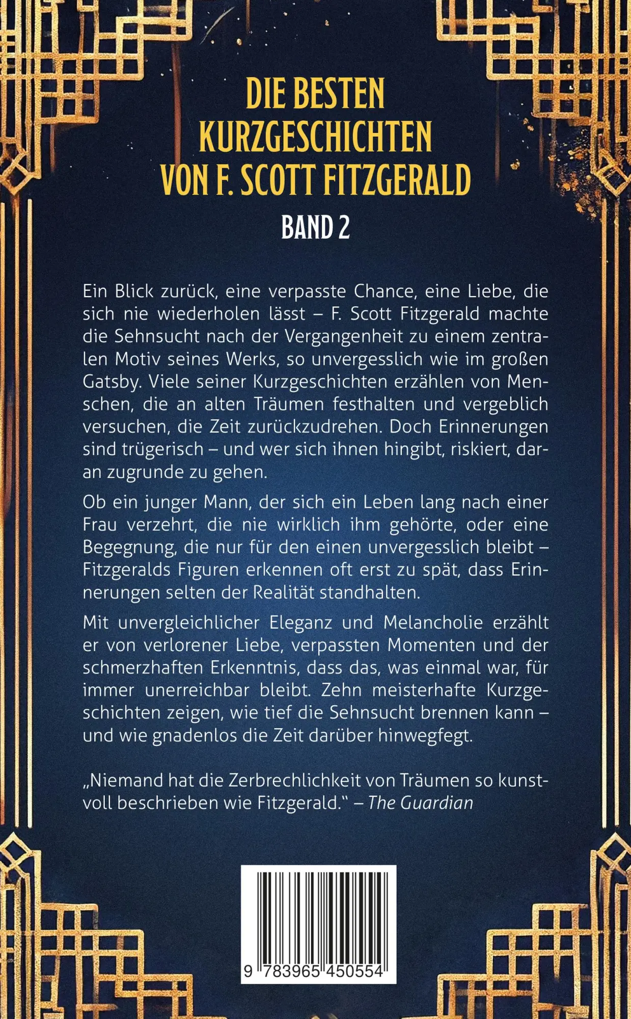Rückseite: 9783965450554 | Gatsbys Sehnsucht. Die besten Kurzgeschichten. Band 2. F. Scott...