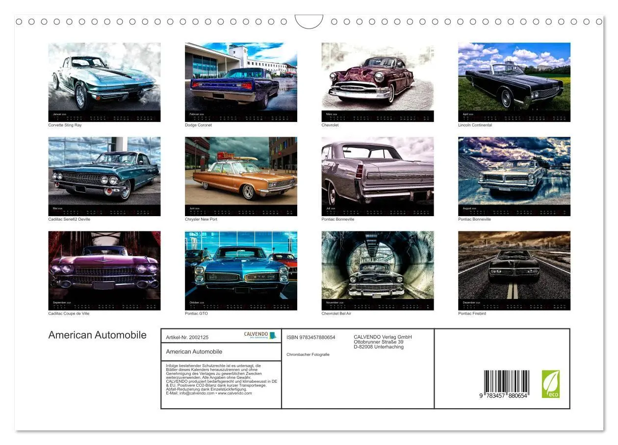Bild: 9783457880654 | American Automobile (Wandkalender 2026 DIN A3 quer), CALVENDO...