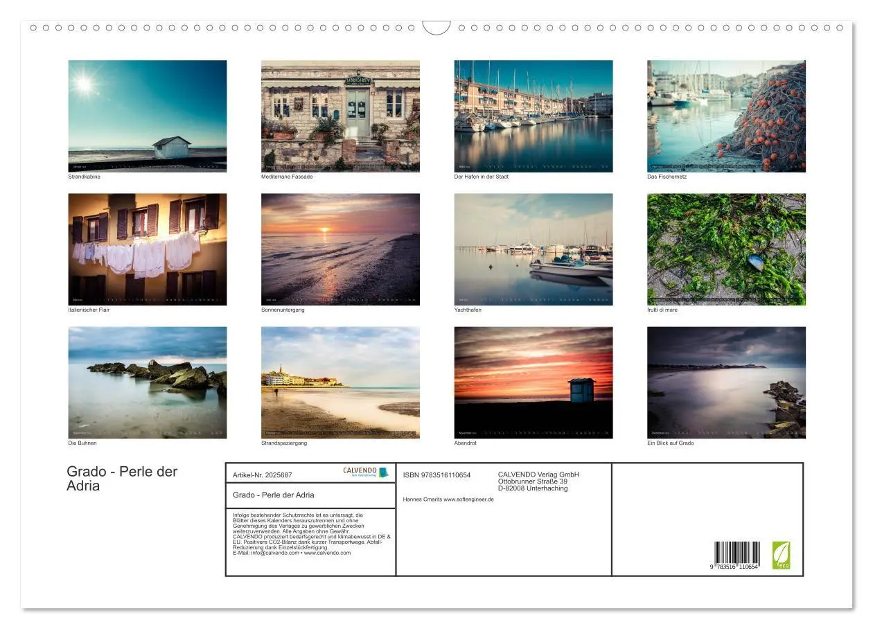 Bild: 9783516110654 | Grado - Perle der Adria (Wandkalender 2026 DIN A2 quer), CALVENDO...