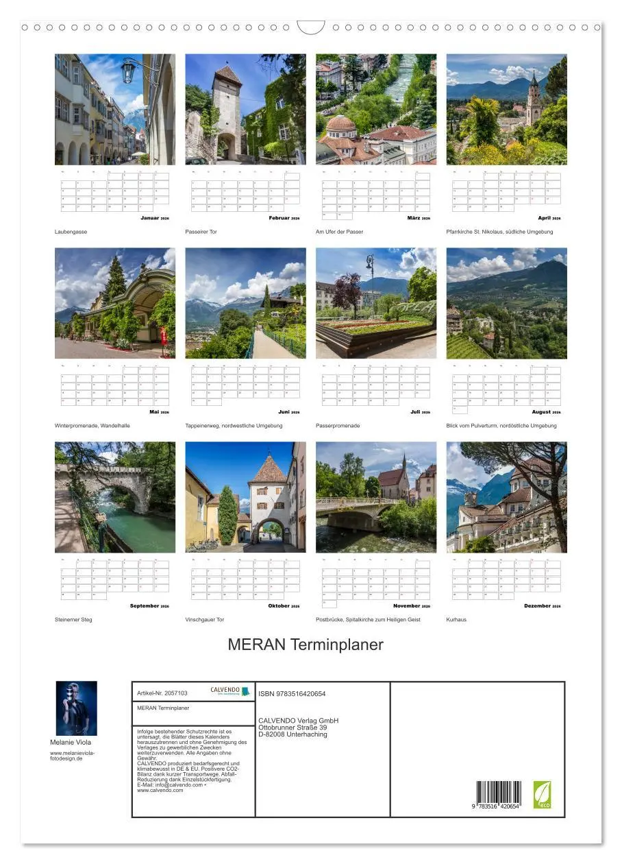 Bild: 9783516420654 | MERAN Terminplaner (Wandkalender 2026 DIN A2 hoch), CALVENDO...