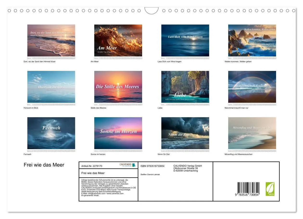 Bild: 9783516730654 | Frei wie das Meer (Wandkalender 2026 DIN A3 quer), CALVENDO...