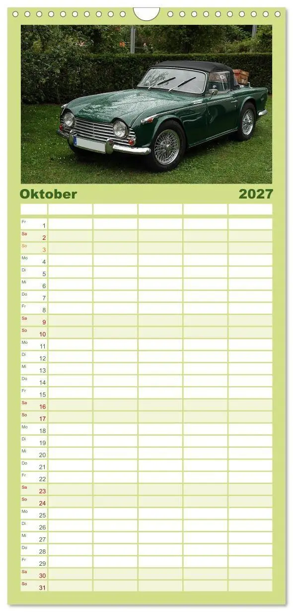 Bild: 9783594330654 | Familienplaner 2027 - Oldtimer vergangenger Jahrzehnte mit 5...