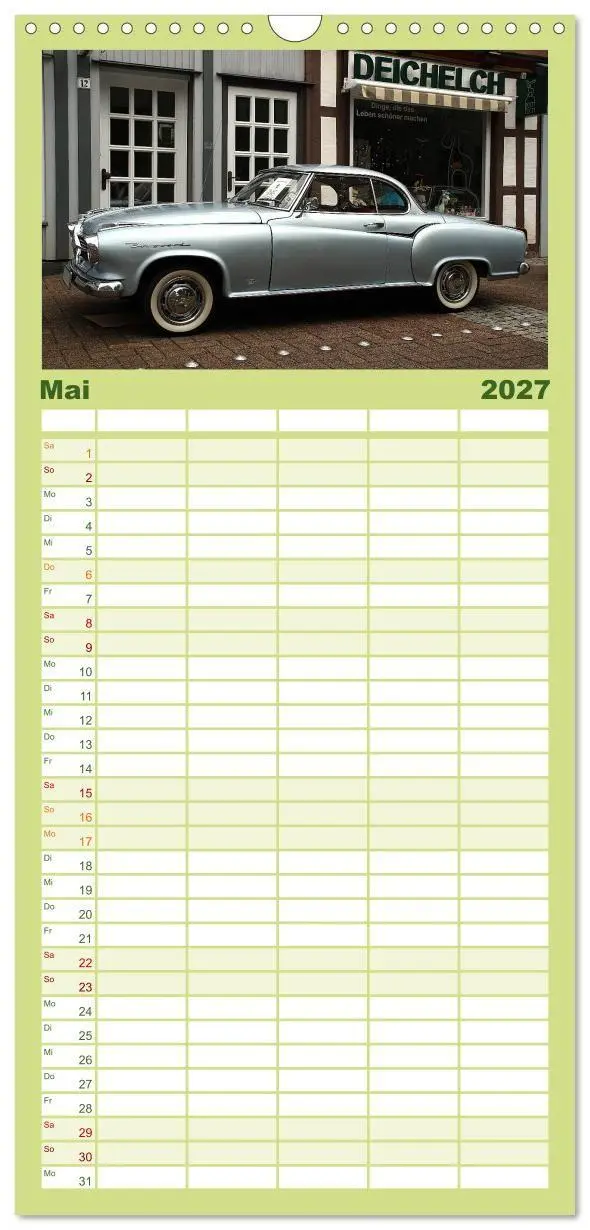 Bild: 9783594330654 | Familienplaner 2027 - Oldtimer vergangenger Jahrzehnte mit 5...